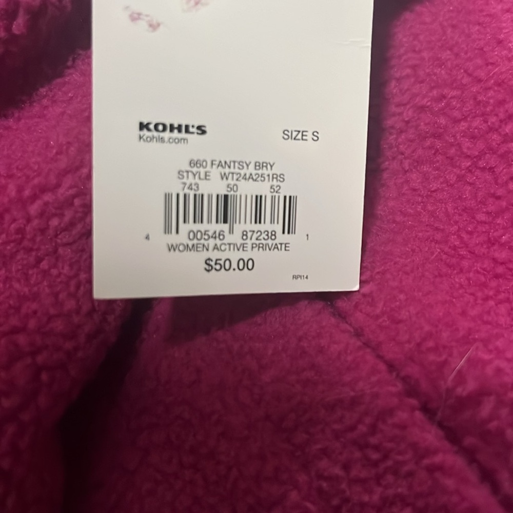 Tek Gear Magenta Fleece Jacket NWT - Picture 4 of 5